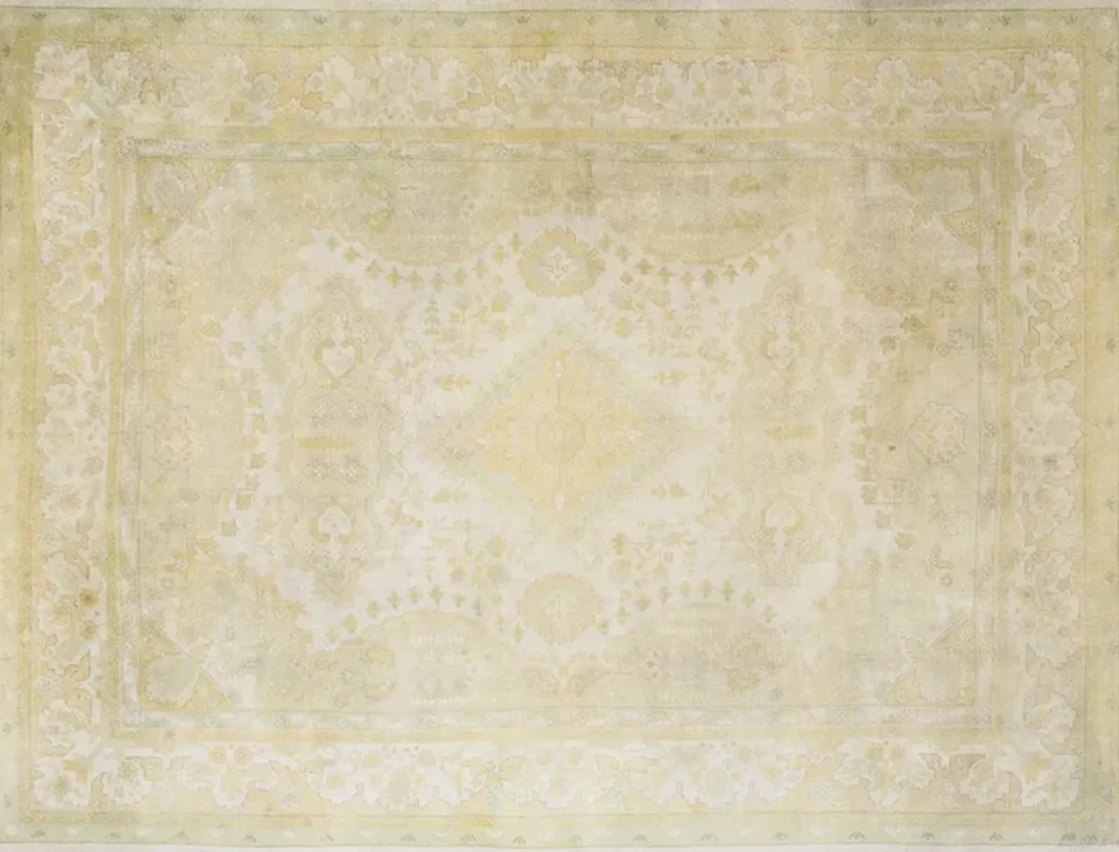 Turkish Oushak Rug 9'10" x 13'4" - White - White