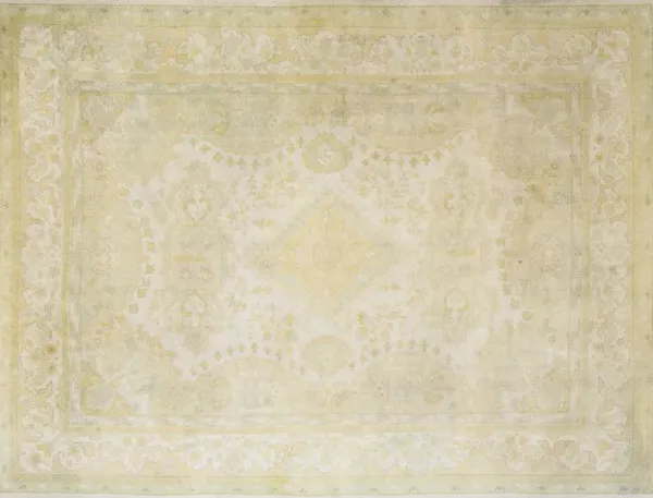 Turkish Oushak Rug 9'10" x 13'4" - White - White