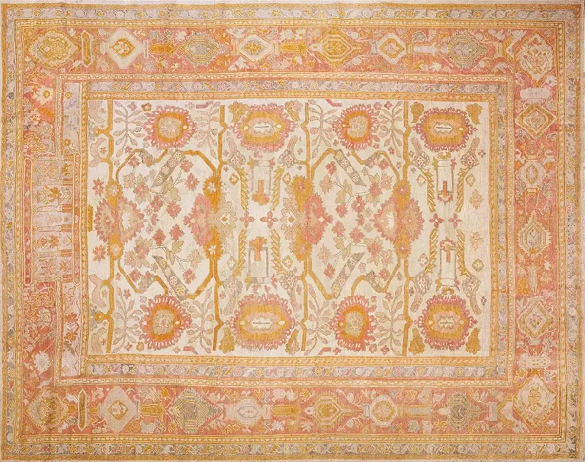 19th Century Turkish Oushak 10'6 x 13'8" - Orange