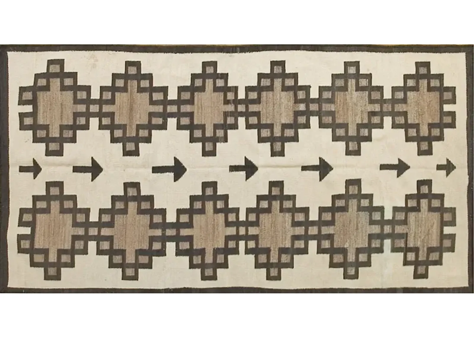 American Navajo Rug 6'2" x 3'2" - Black - Black