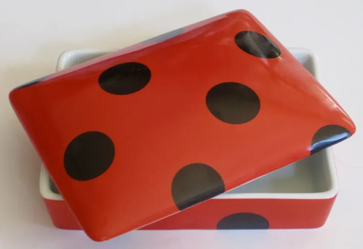 Porcelain Polka Dot Box - The Emporium Ltd. - Red