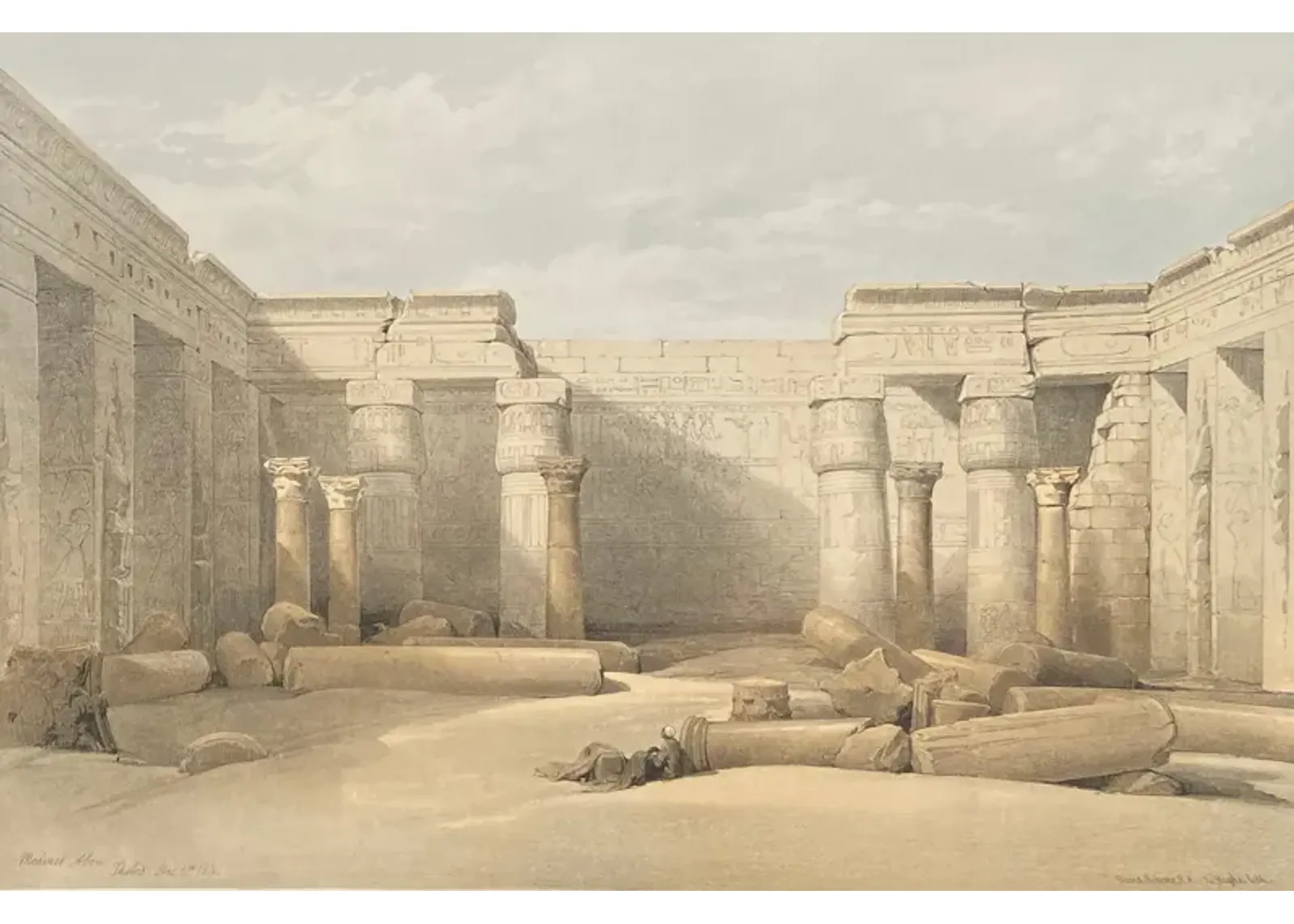 The Temple at Thebes by David Roberts - McNaught Fine Art - White