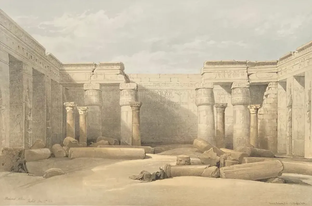 The Temple at Thebes by David Roberts - McNaught Fine Art - White