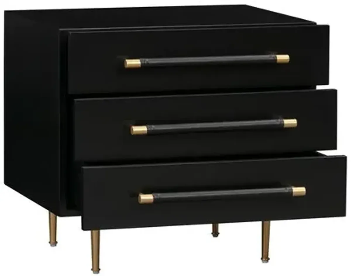 Aria Nightstand - Black/Gold