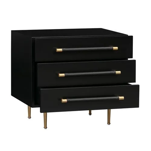 Aria Nightstand - Black/Gold