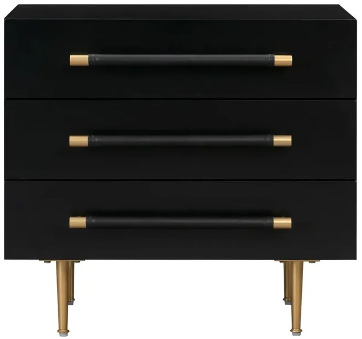 Aria Nightstand, Black/Gold