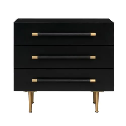 Aria Nightstand - Black/Gold