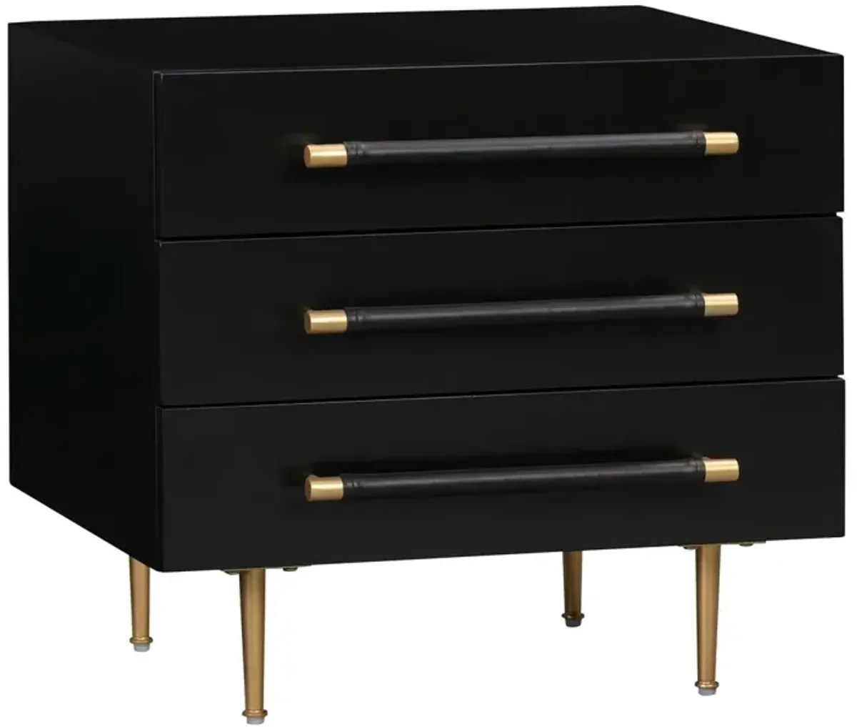 Aria Nightstand, Black/Gold