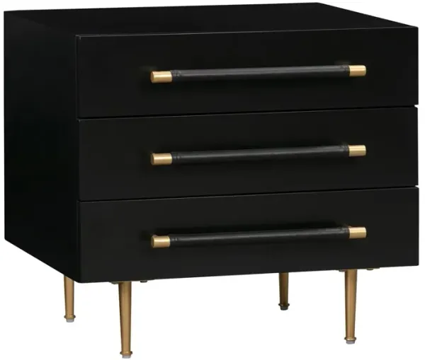 Aria Nightstand, Black/Gold