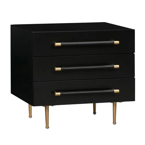 Aria Nightstand - Black/Gold