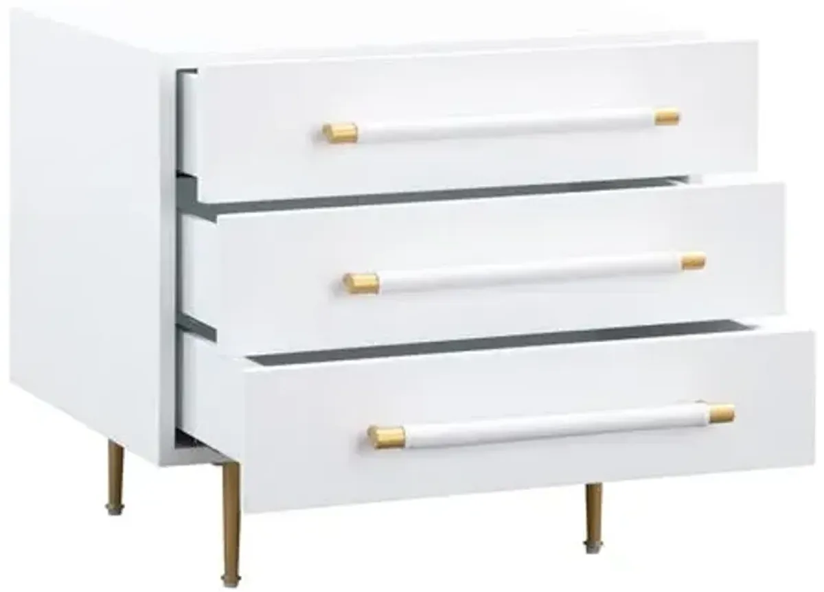 Aria Nightstand - White/Gold