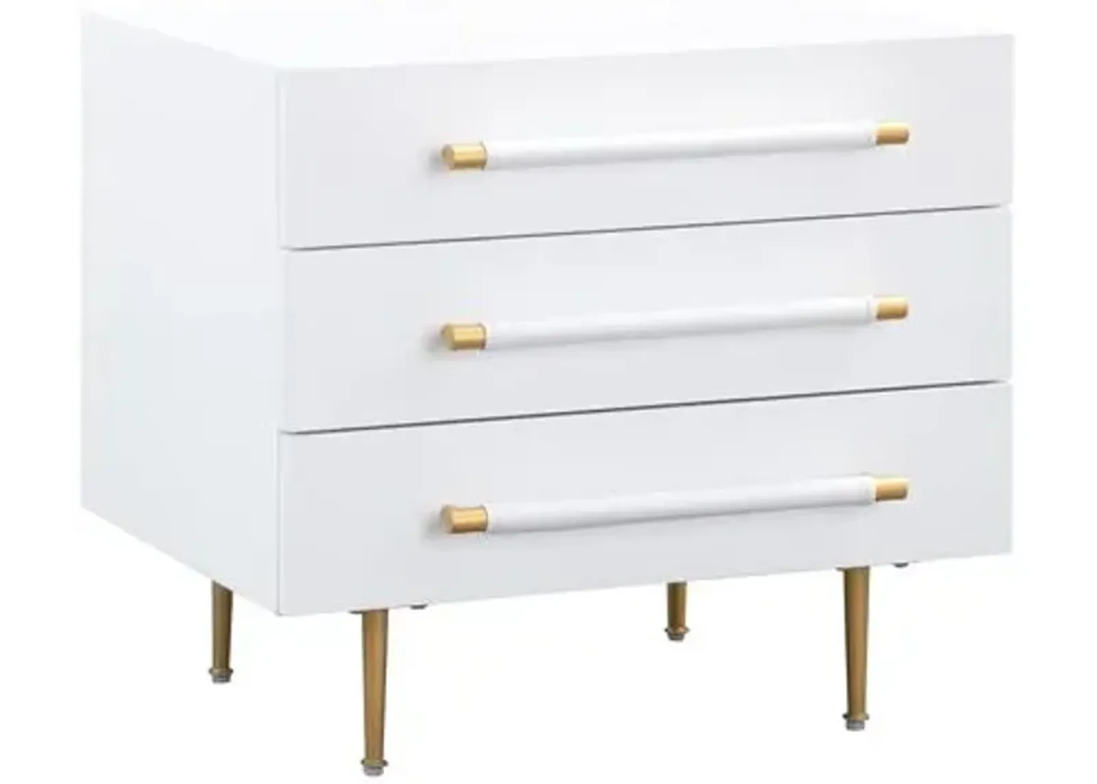 Aria Nightstand - White/Gold