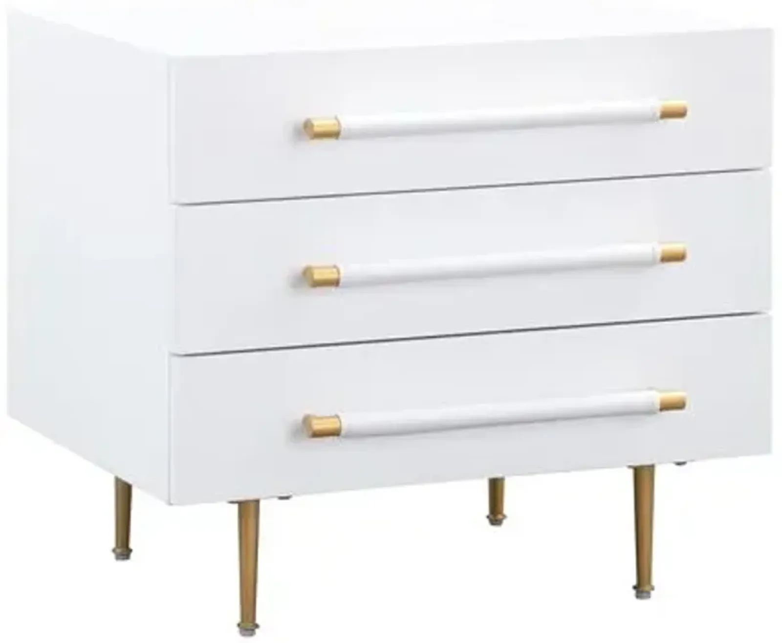 Aria Nightstand - White/Gold