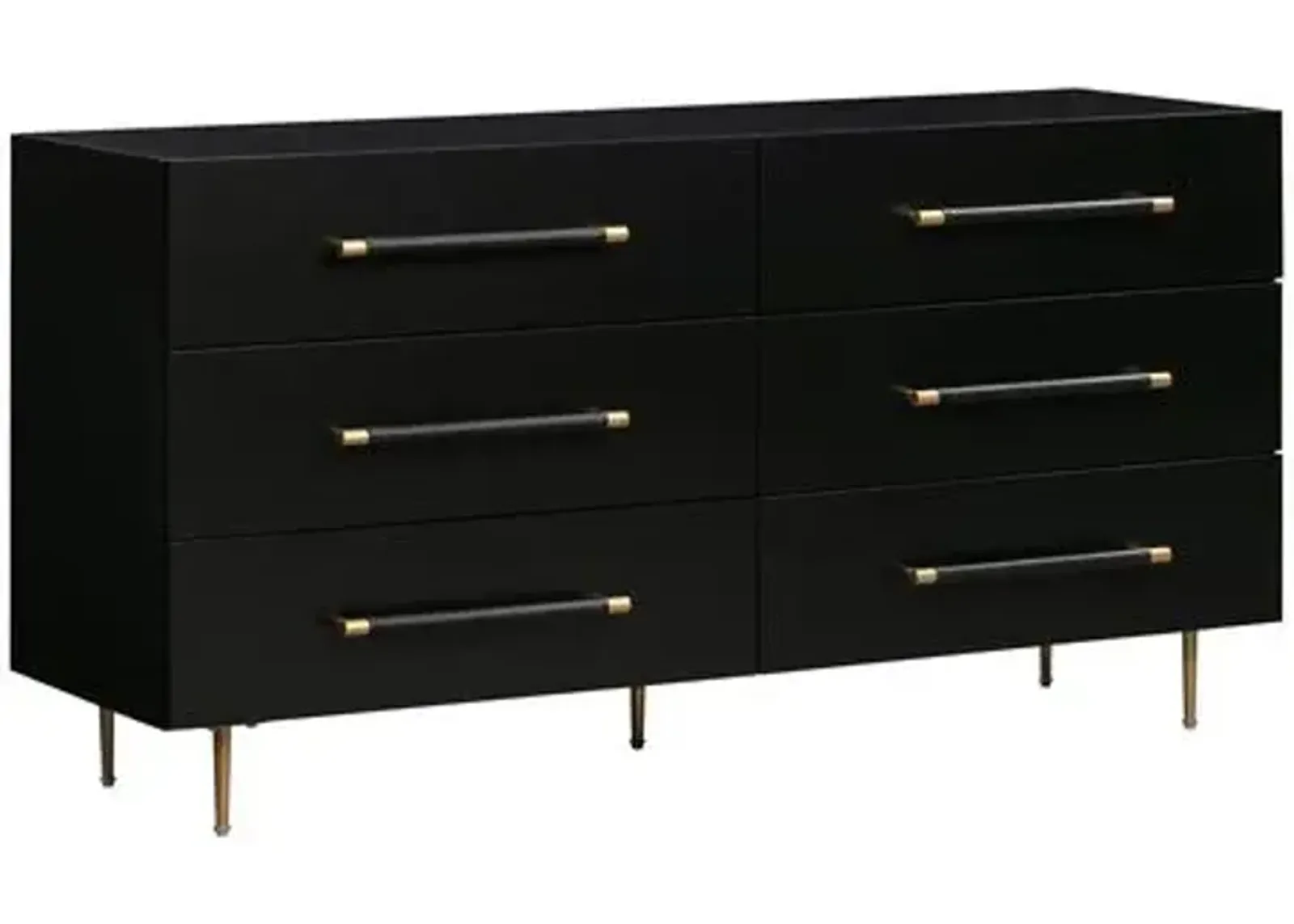 Aria 6-Drawer Dresser - Black/Gold