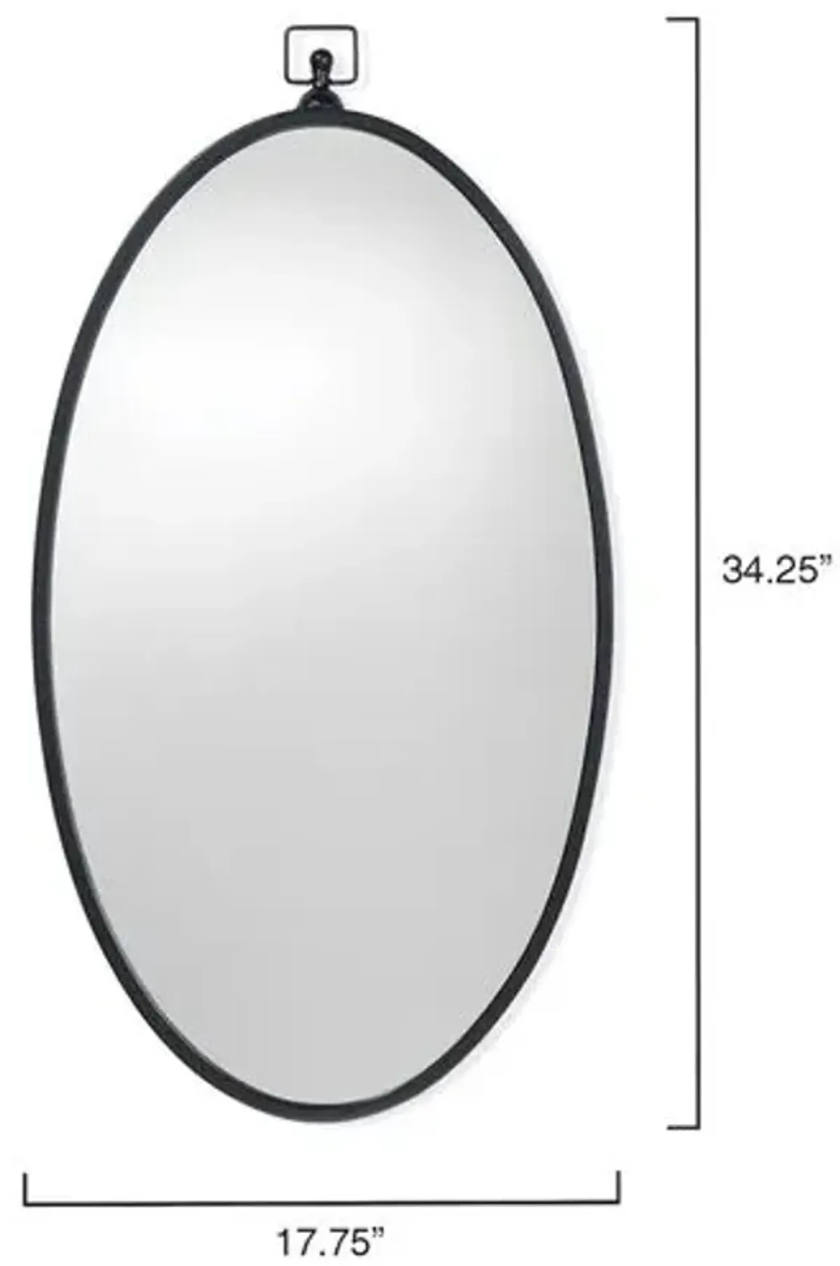 Wade Oval Wall Mirror - Black - Jamie Young Co.