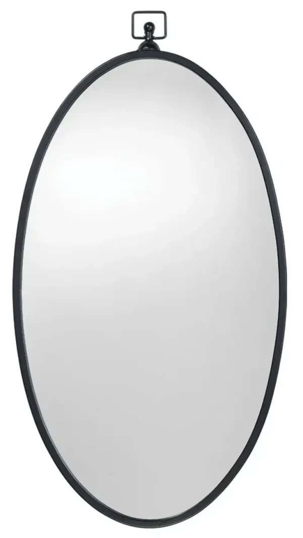Vellum Oval Wall Mirror, Black