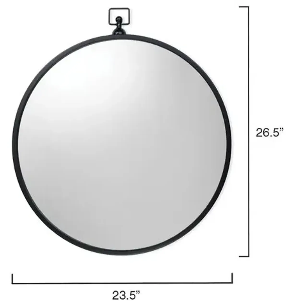 Zoe Round Wall Mirror - Black - Jamie Young Co.