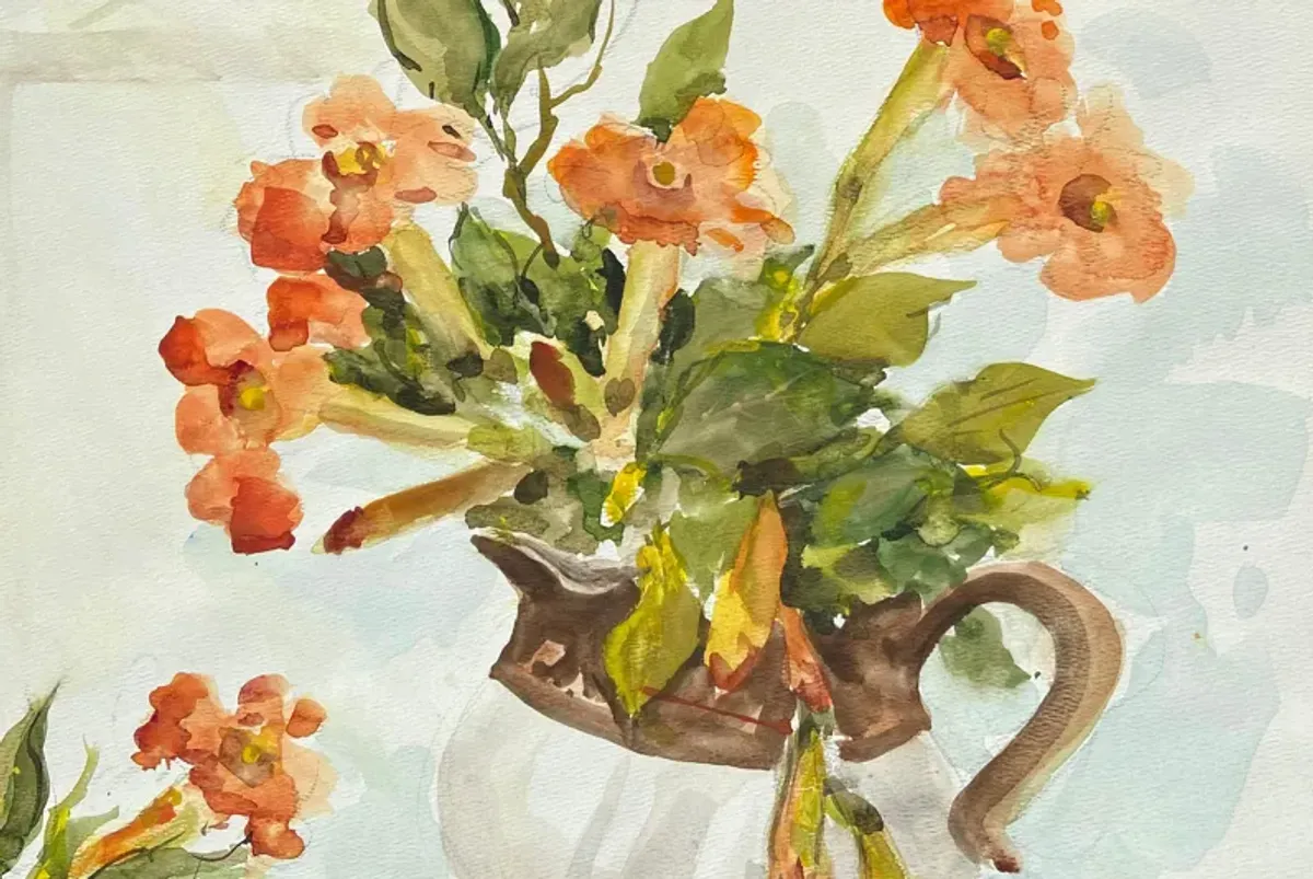 Still Life of Alstromerias - 1960s - McNaught Fine Art - Orange