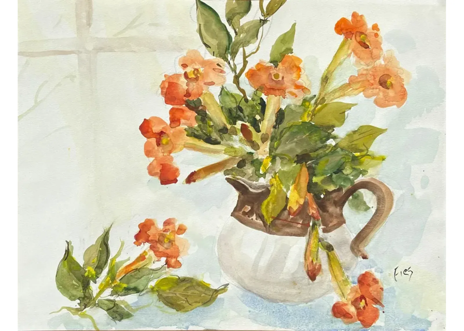 Still Life of Alstromerias - 1960s - McNaught Fine Art - Orange