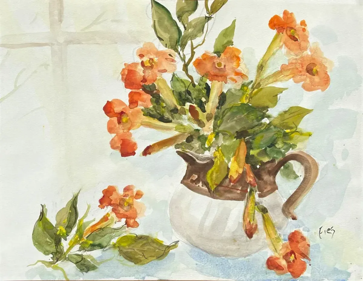 Still Life of Alstromerias - 1960s - McNaught Fine Art - Orange