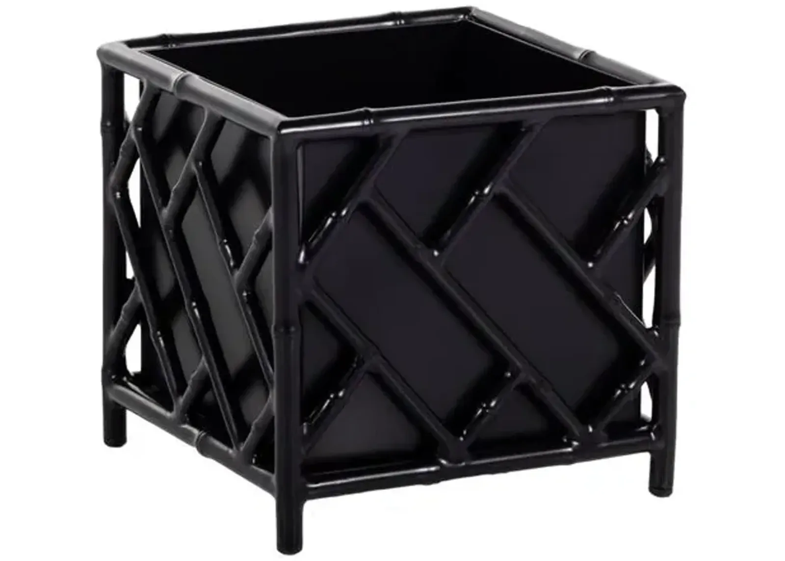 Kit Chippendale Large Outdoor Planter - Black - 21"w x 21"d x 26.5"h