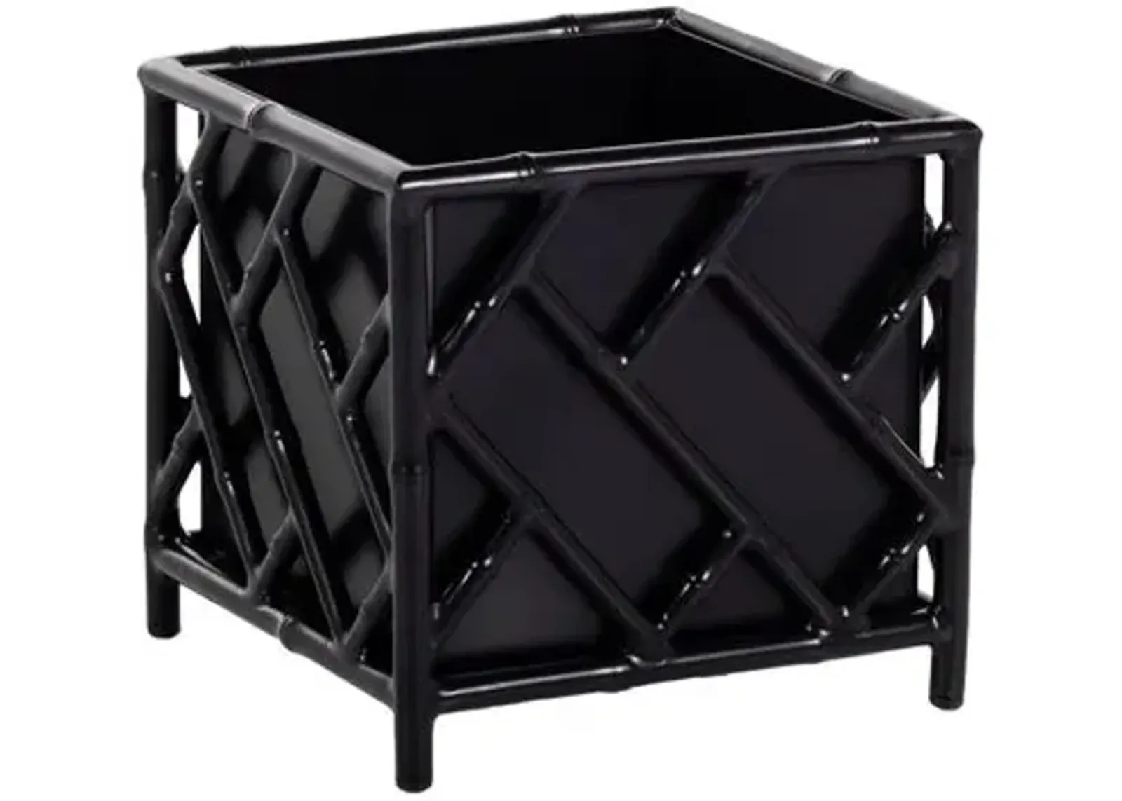 Kit Chippendale Small Outdoor Planter - Black - 16"l x 16"w x 18"h