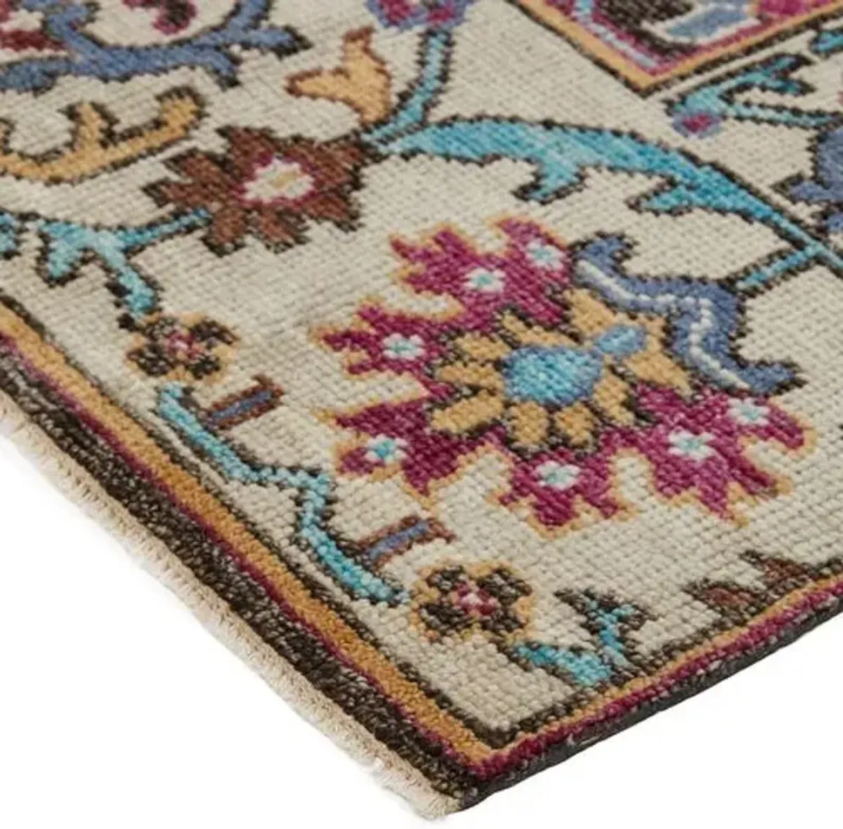 Kim Floral Rug - Beige - Beige