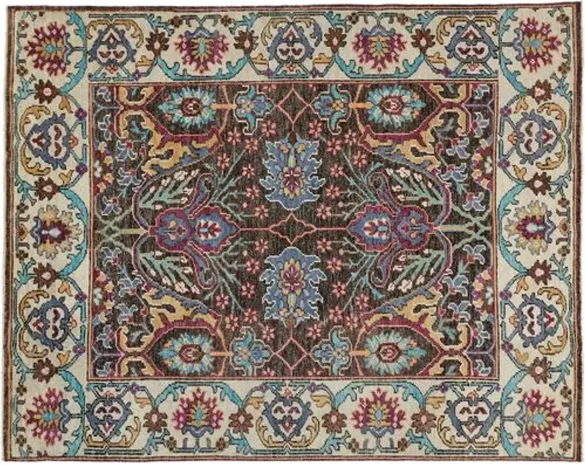 Kim Floral Rug - Beige - Beige