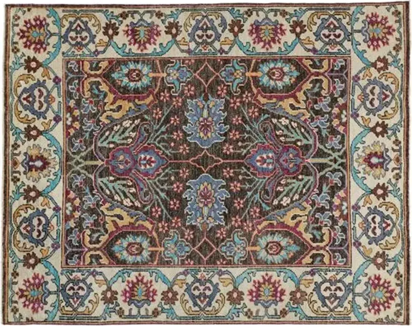 Kim Floral Rug - Beige - Beige