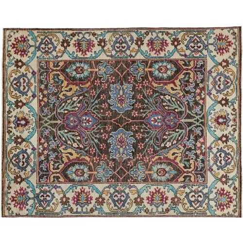 Kim Floral Rug - Beige - Beige