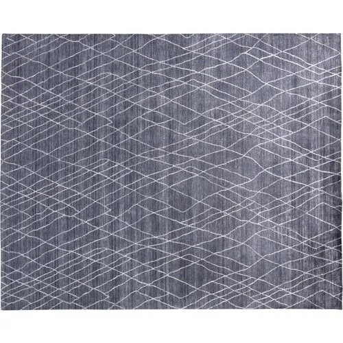 Marlena Abstract Handwoven Rug - Navy - Blue - Blue