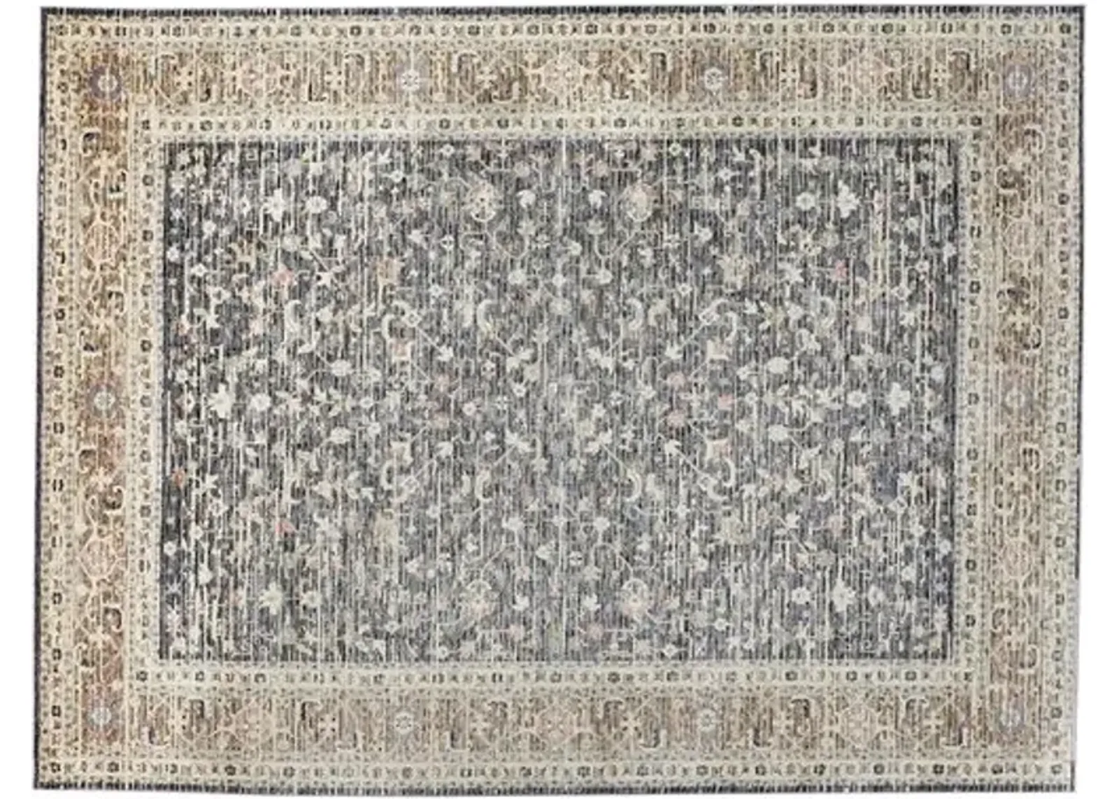 Hanna Ornamental Rug - Charcoal - Gray - Gray