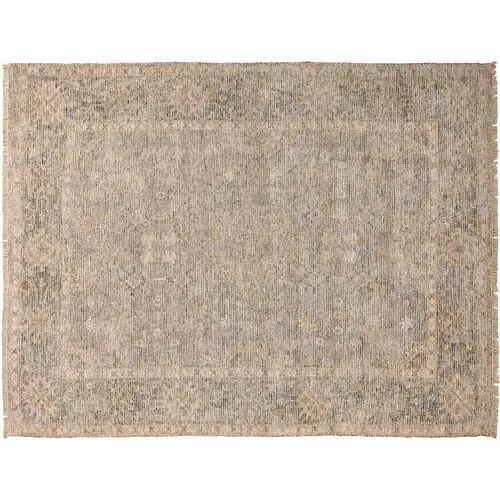 Ren e Medallion Handwoven Rug - Gray - Gray