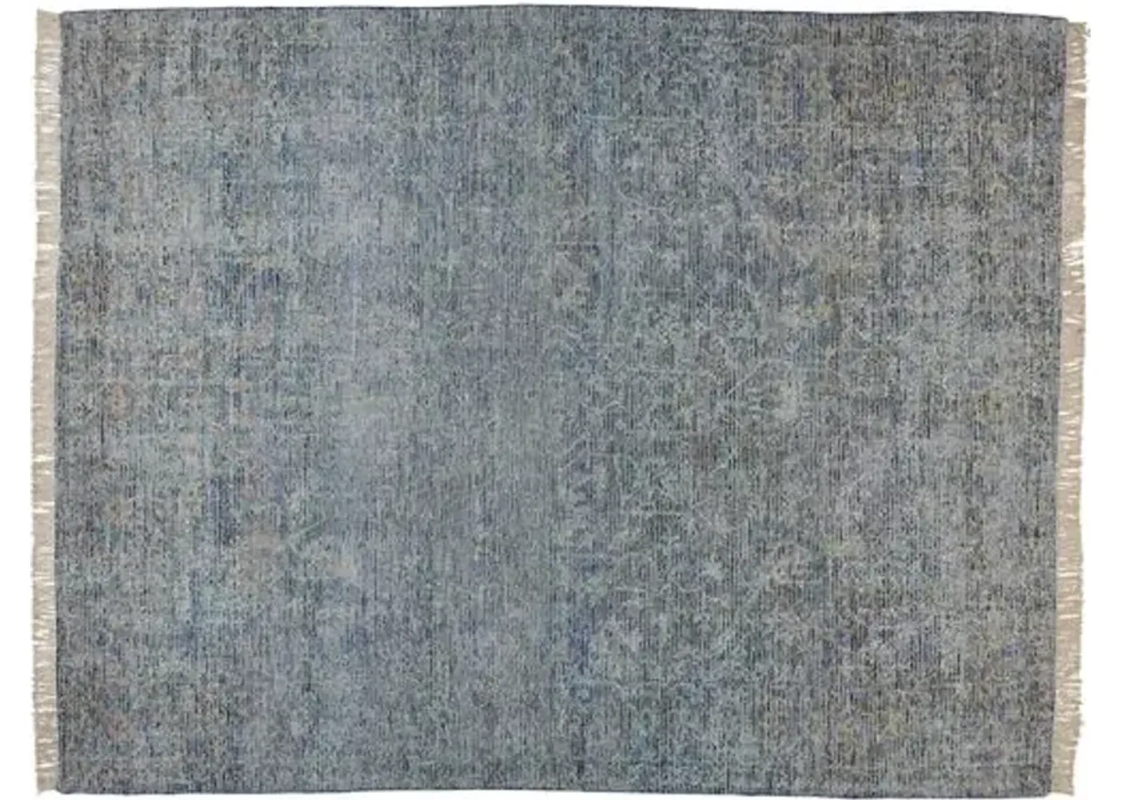 Renée Distressed Handwoven Rug - Blue - Blue