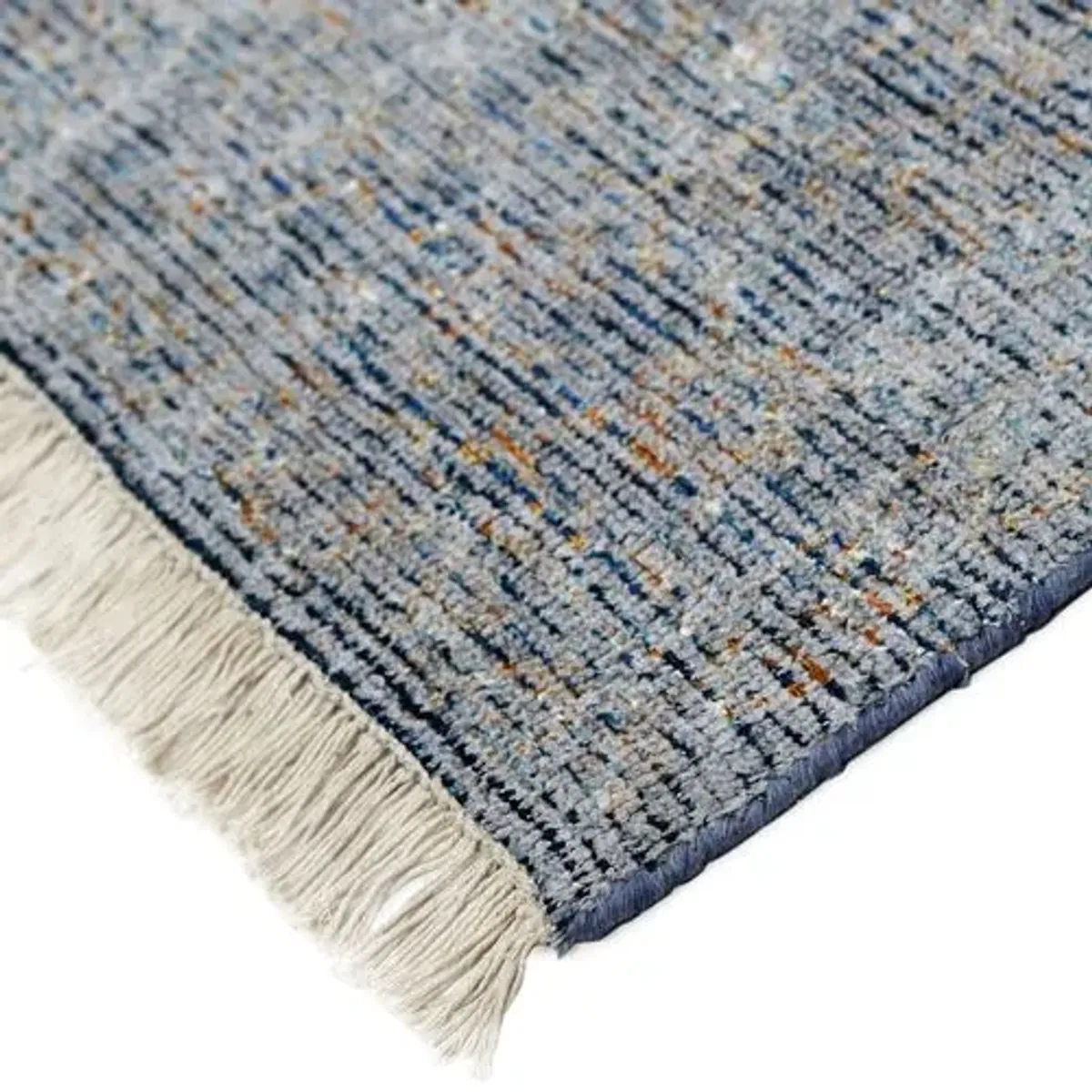 Renée Distressed Handwoven Rug - Blue - Blue