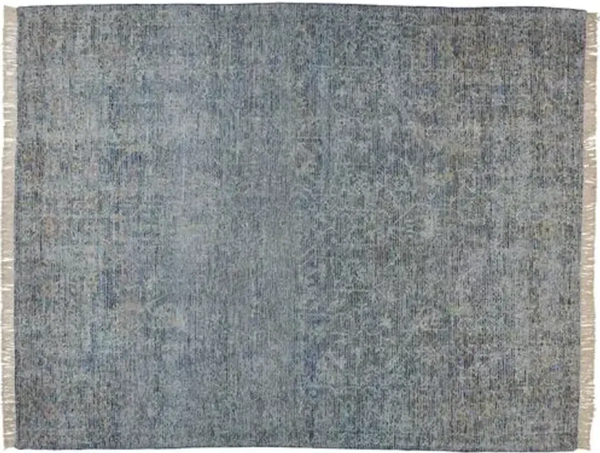 Renée Distressed Handwoven Rug - Blue - Blue