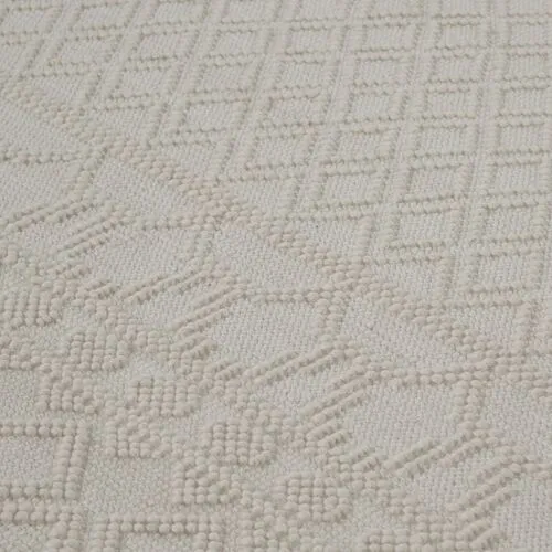 Lauren Geometric Handwoven Rug - Ivory - Ivory