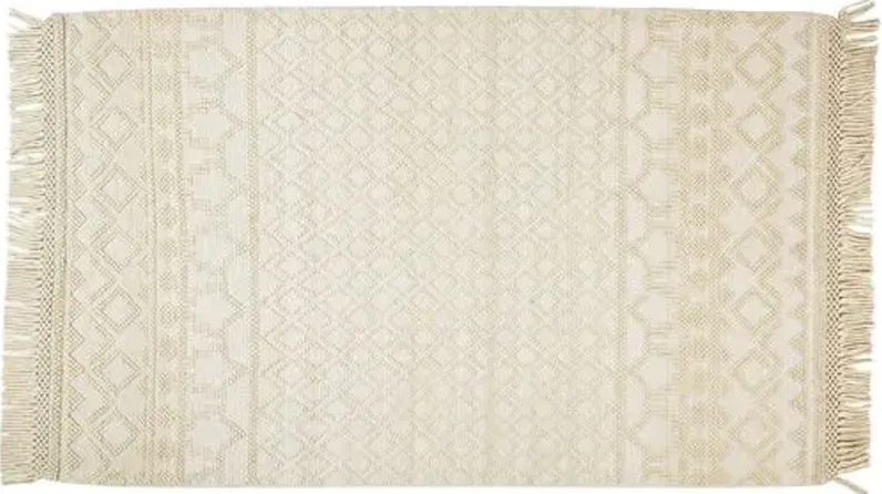 Lauren Geometric Handwoven Rug - Ivory - Ivory