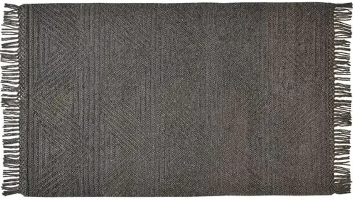 Lauren Geometric Handwoven Rug - Gray - Gray