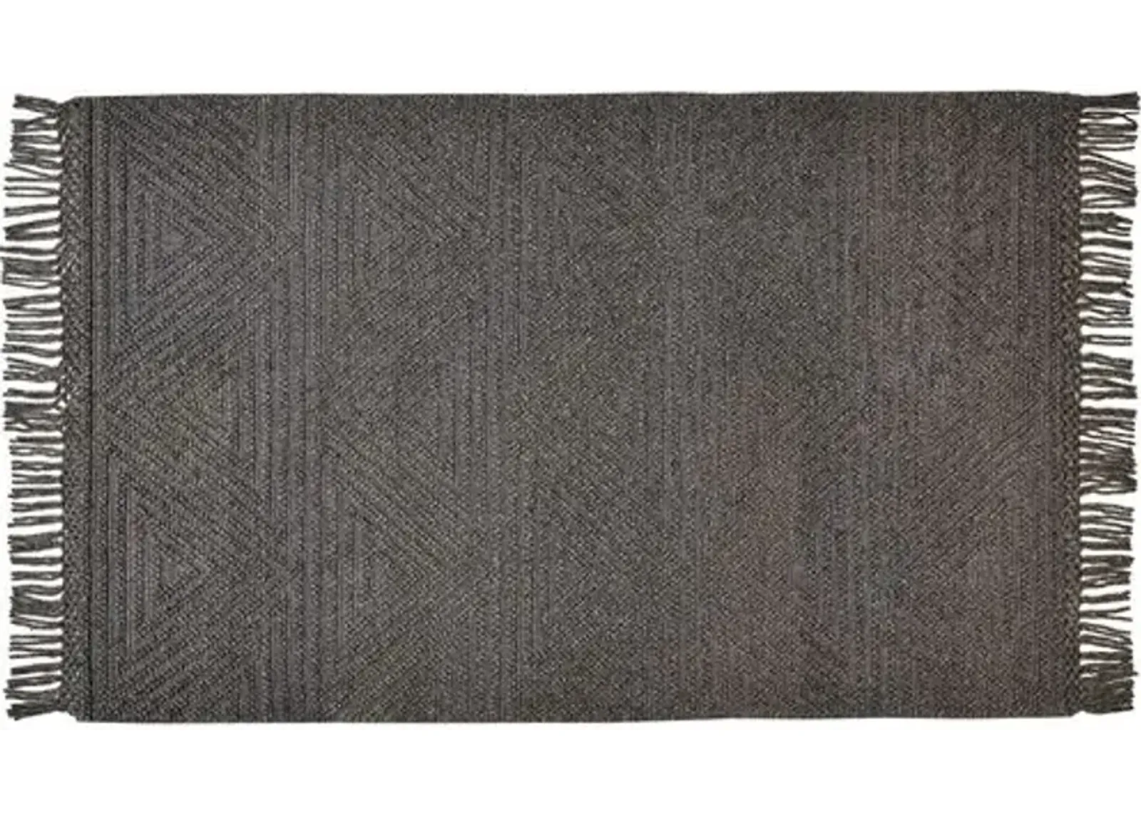 Lauren Geometric Handwoven Rug - Gray - Gray