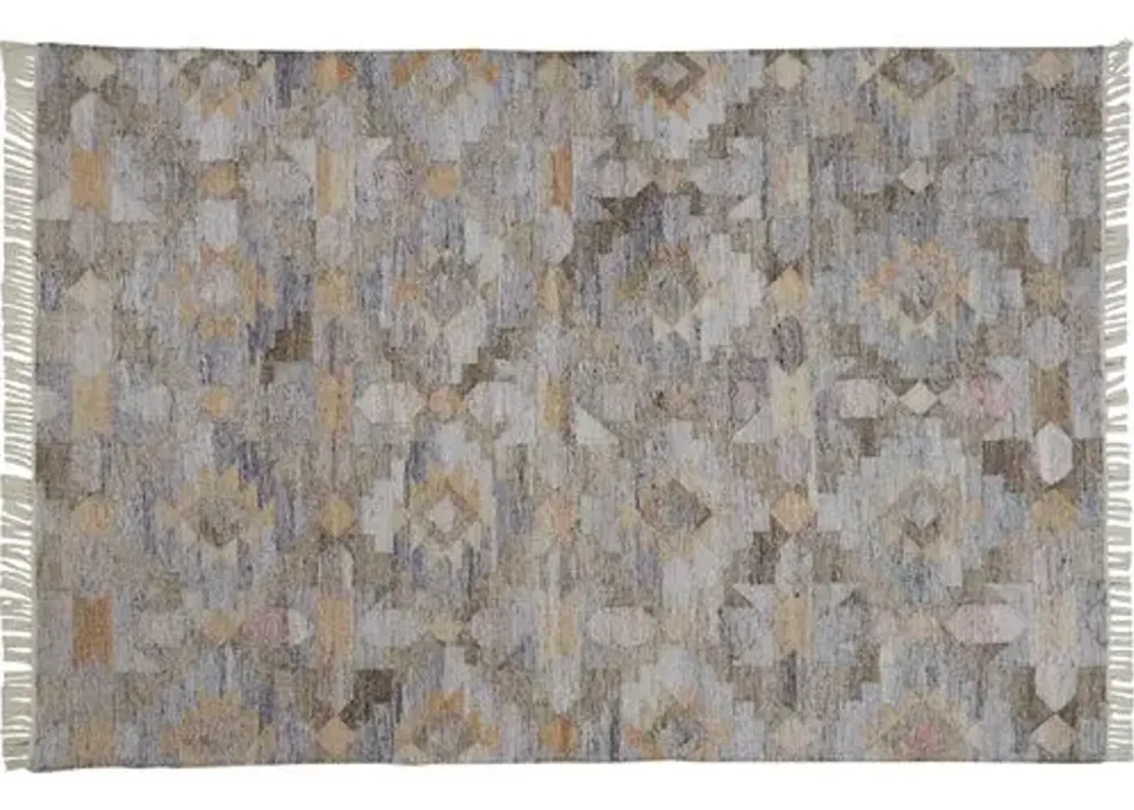 Estie Geometric Handwoven Rug - Gray - Gray