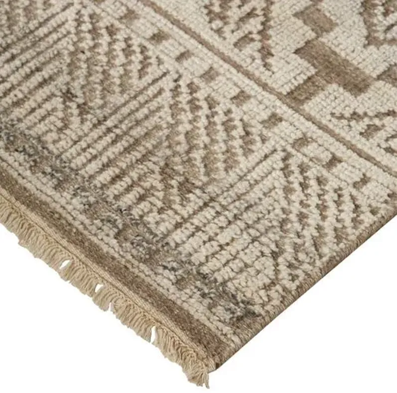 Alice Geometric Hand-Knotted Rug - Beige/Gray - Beige