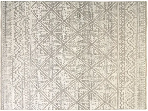 Alice Geometric Hand-Knotted Rug - Beige/Gray - Beige