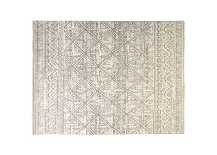 Alice Geometric Hand-Knotted Rug - Beige/Gray - Beige