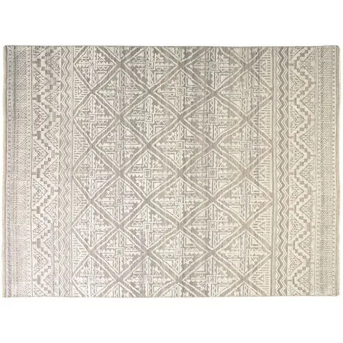 Alice Geometric Hand-Knotted Rug - Beige/Gray - Beige