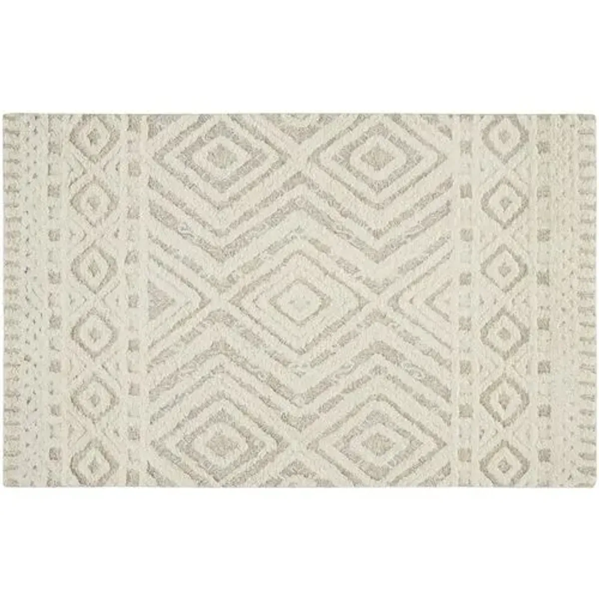 Emmalee Geometric Hand-Tufted Rug - Beige - Beige