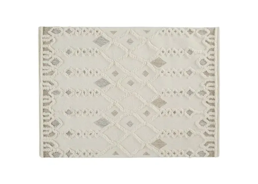 Emmalee Geometric Hand-Tufted Rug - Ivory - Ivory