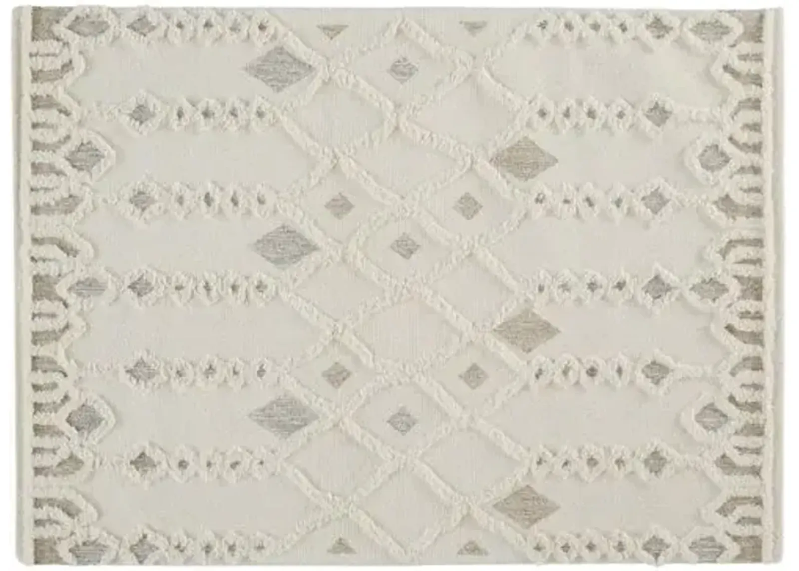 Emmalee Geometric Hand-Tufted Rug - Ivory - Ivory