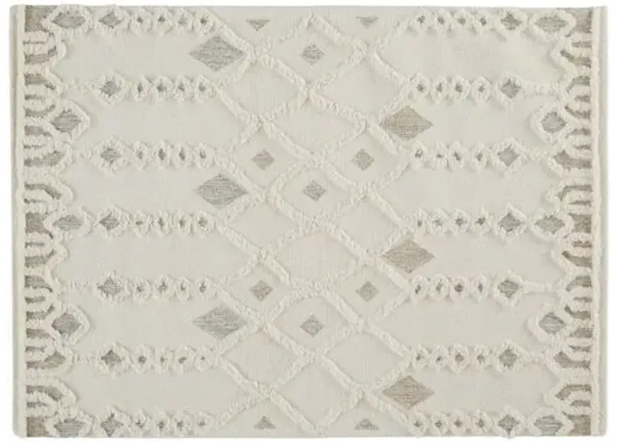 Emmalee Geometric Hand-Tufted Rug - Ivory - Ivory