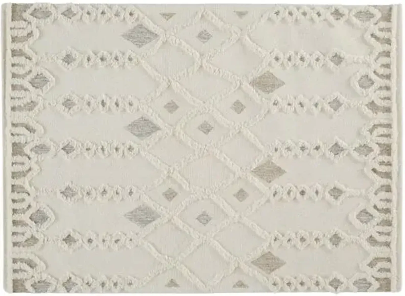 Emmalee Geometric Hand-Tufted Rug - Ivory - Ivory